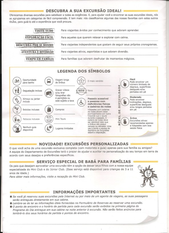 Contra Capa - MSC Poesia - Passeio